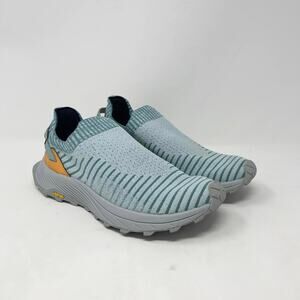 Merrell Embark‎ Moc Slip On Shoes Womens 7 Harbour Gray Bleu Teal Orange Hiking
